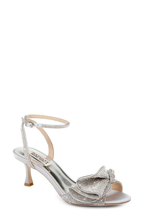 Badgley Mischka Remi Crystal Embellished Ruffle Bow Dress Sandals Product Image