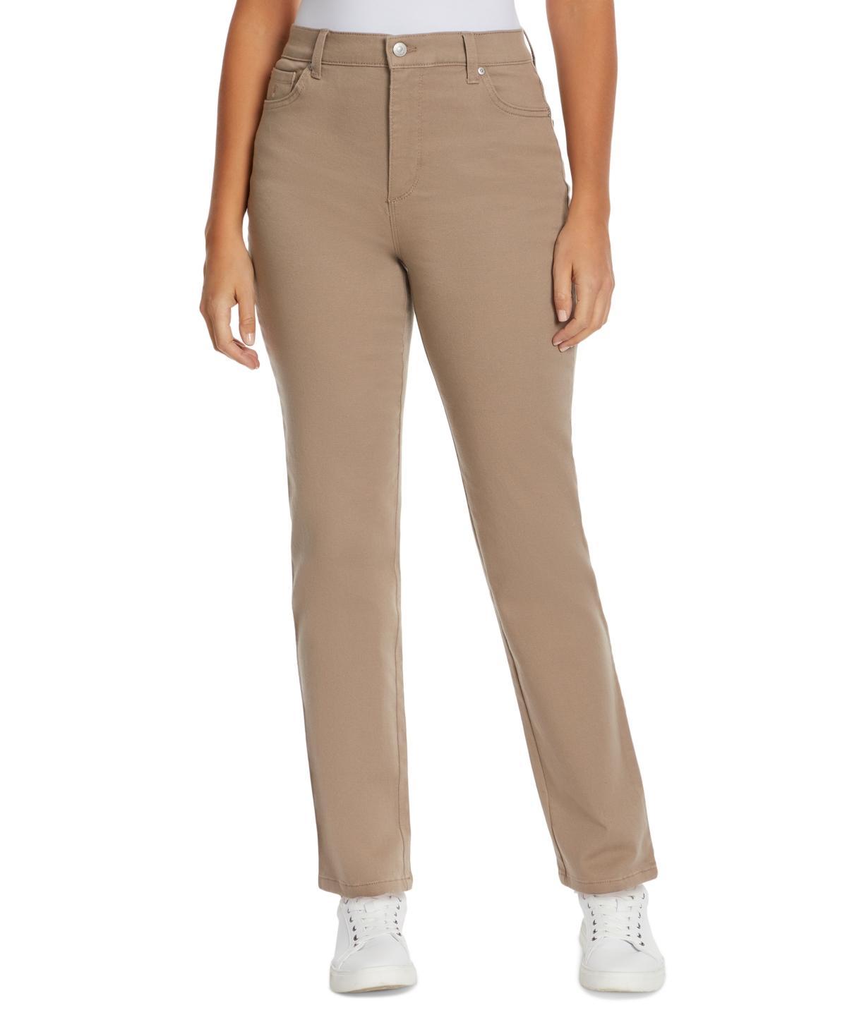 Gloria Vanderbilt Womens Amanda Colored Twill Straight-Leg Jeans, in Regular & Short Product Image