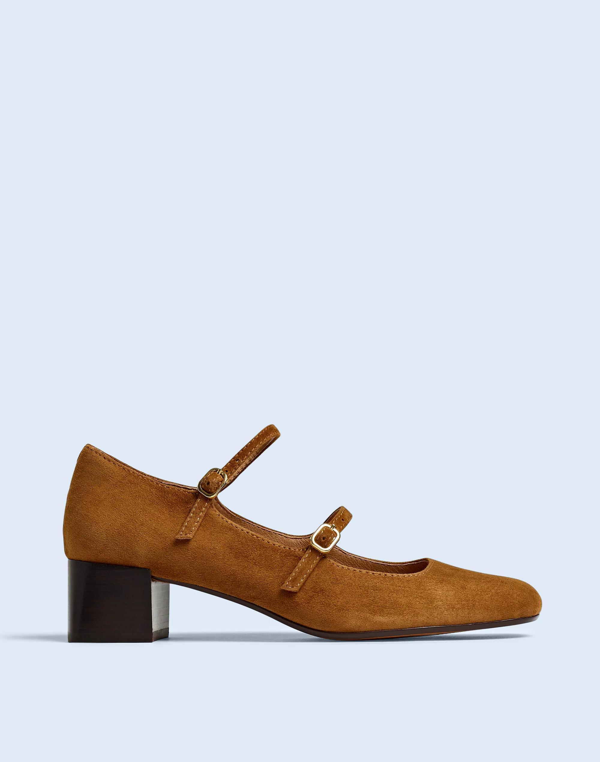 The Nettie Heeled Mary Jane in Suede Product Image