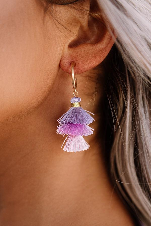 Total Toss Up Tassel Earrings In Lavender Product Image