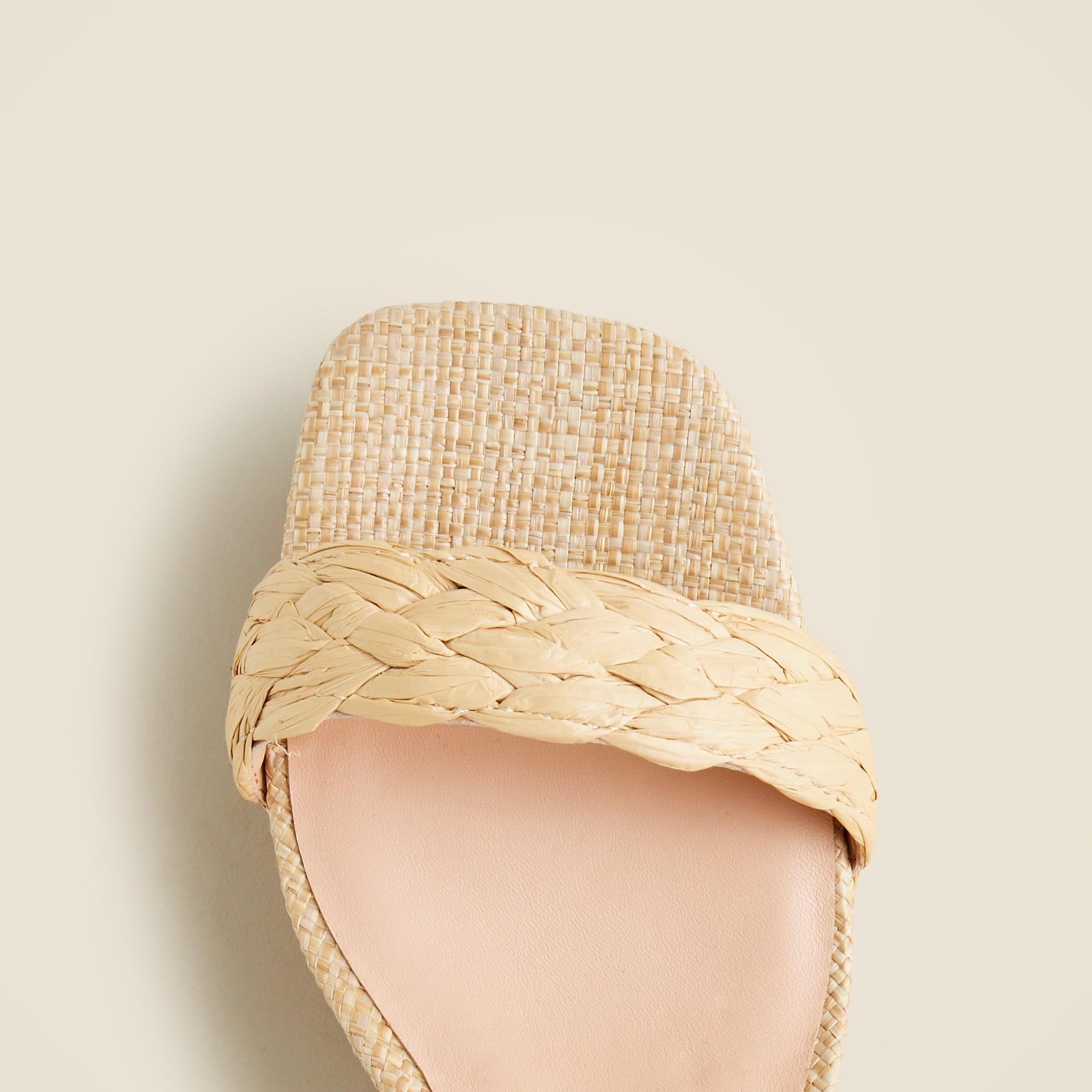 Ankle-strap platform heels in faux raffia product image