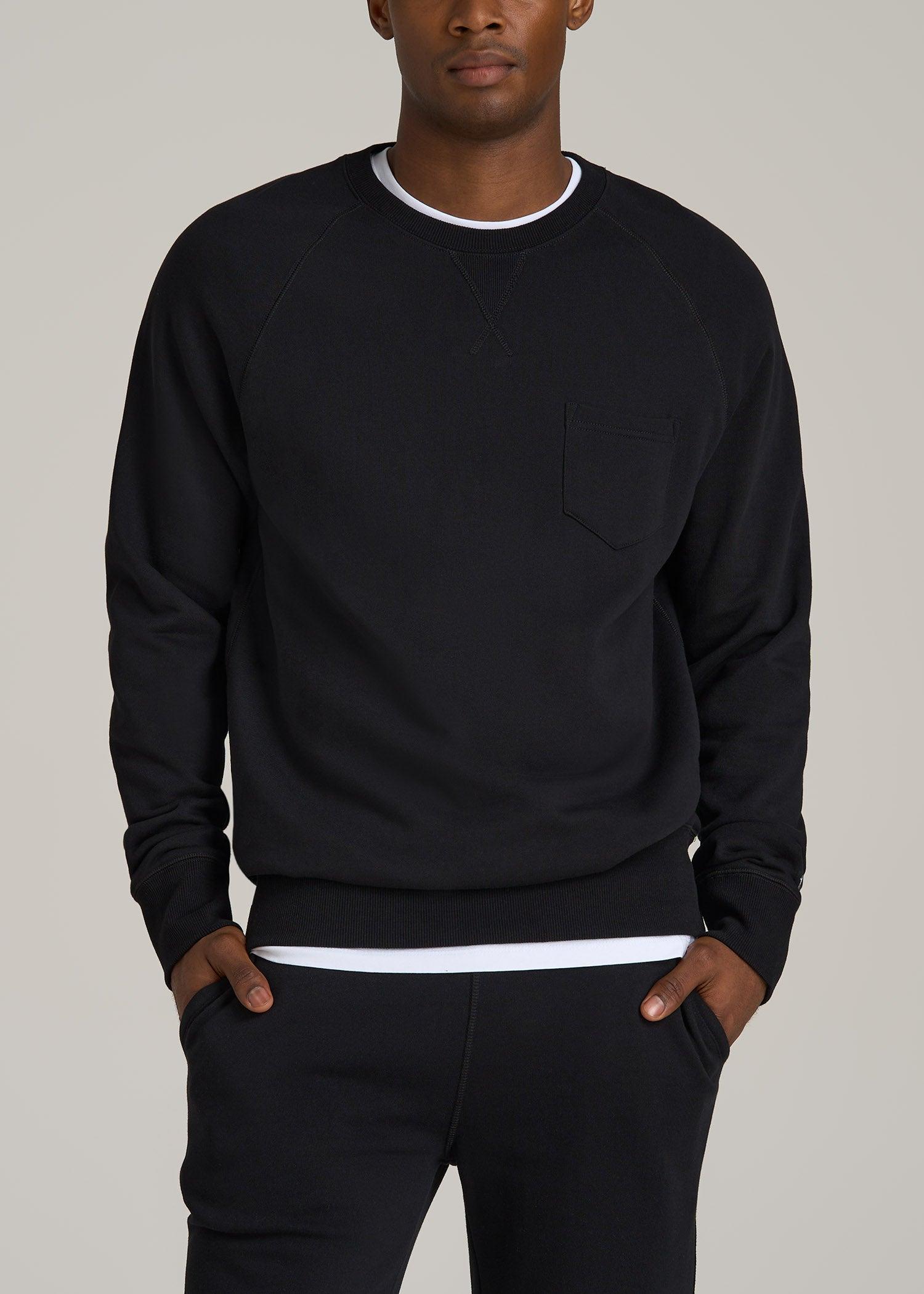 Wearever 2.0 French Terry Crewneck Sweatshirt for Tall Men in Black Male Product Image