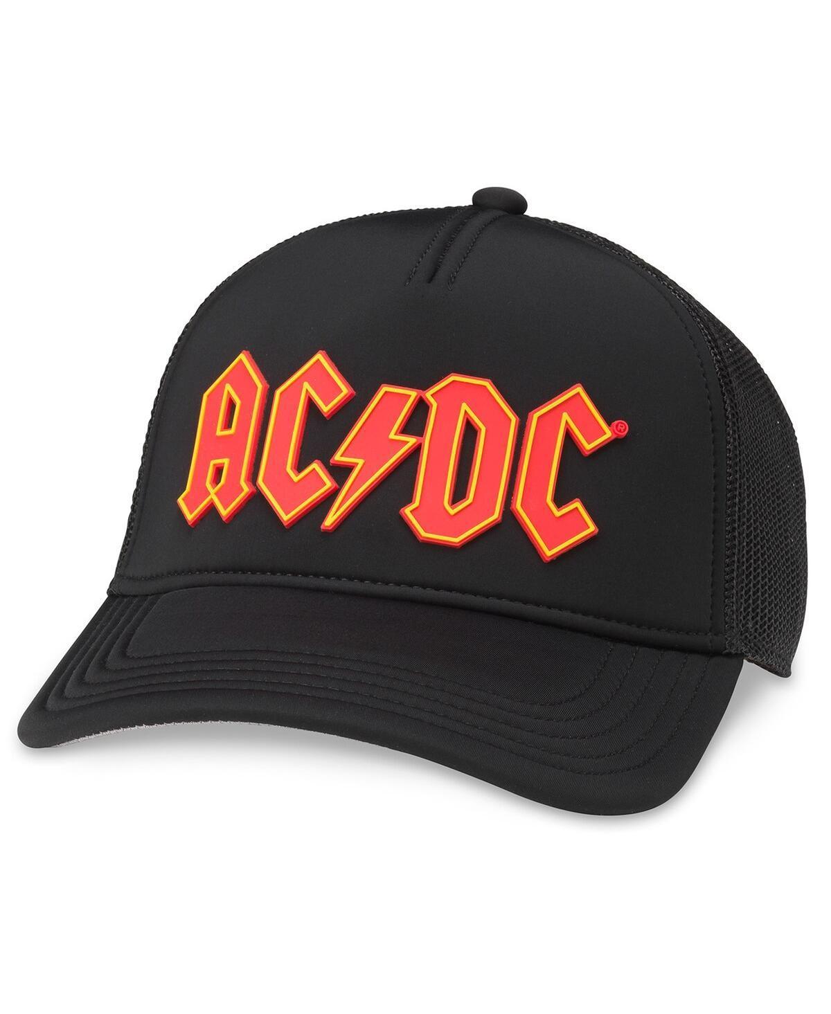 Mens American Needle Black Ac/Dc Riptide Valin Trucker Adjustable Hat Product Image