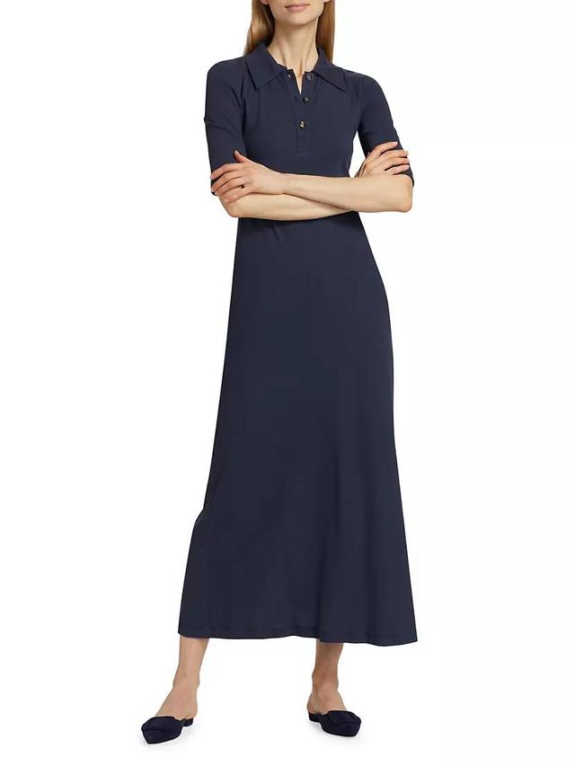 Fitted Cotton Polo T-Shirt Dress Product Image