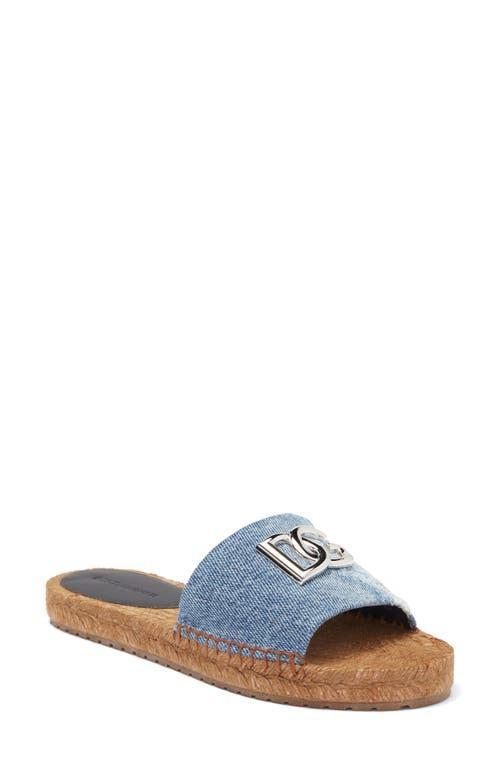 DG Medallion Denim Flat Espadrille Sandals Product Image