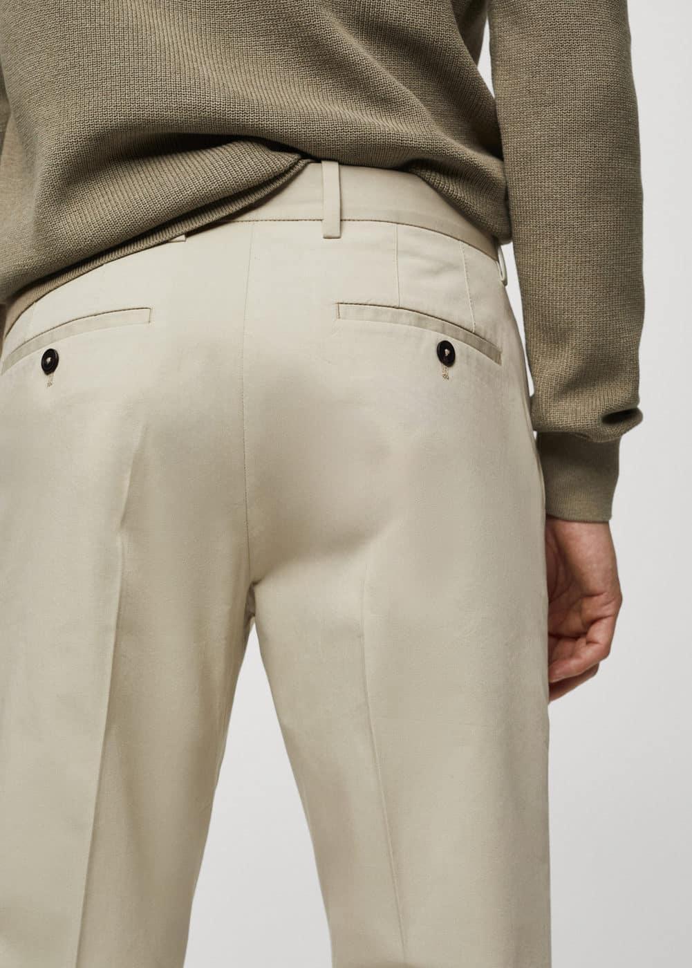 MANGO MAN - Regular-fit cotton pants light/pastel greyMen Product Image