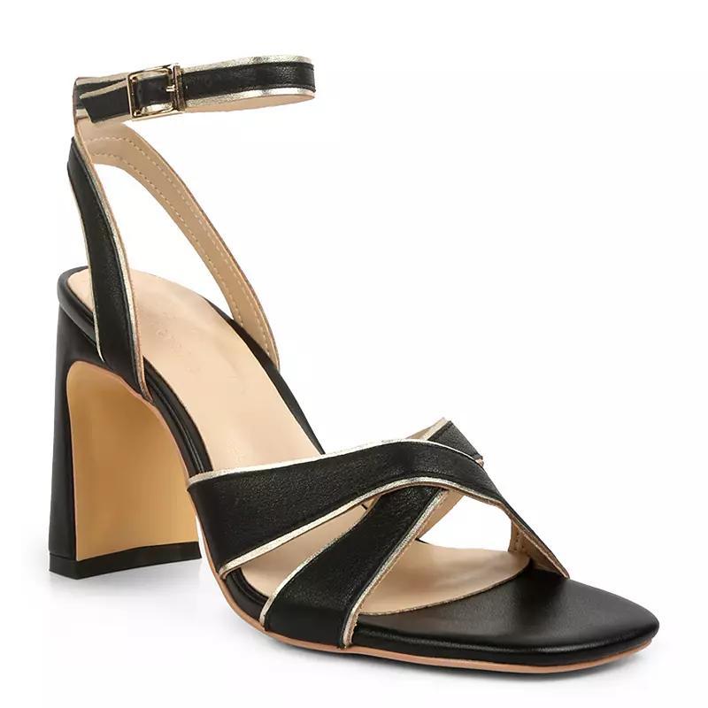 Rag & Co Womens Metallic Lined Leather Block Heel Sandals Product Image