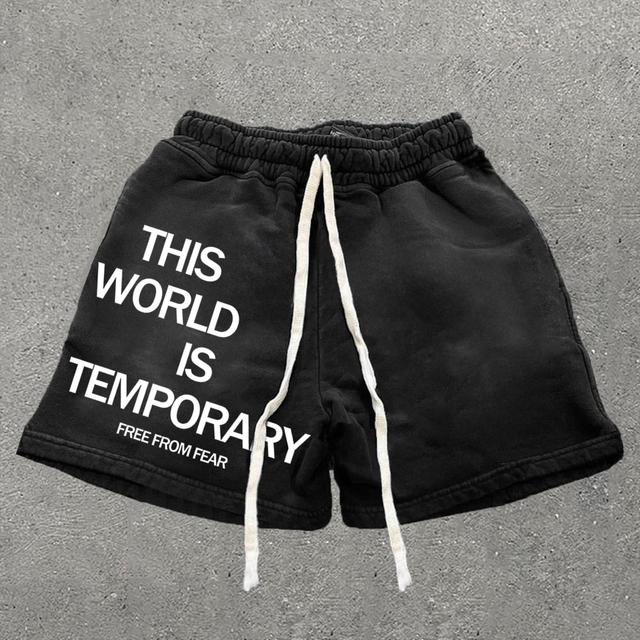 Sopula This World Is Temporary Print Drawstring Shorts Product Image