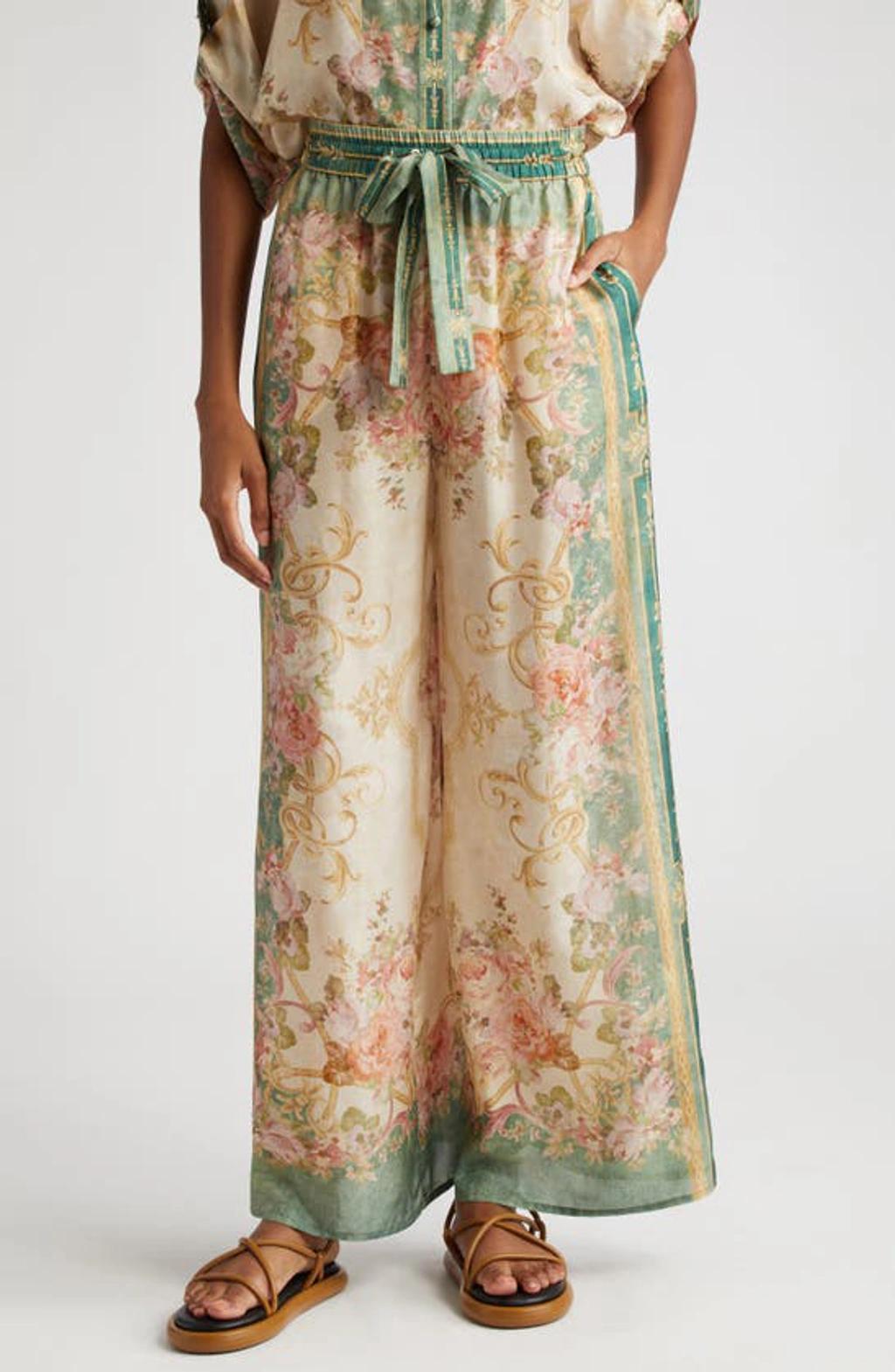 August Floral Relaxed Pants In Khaki Floral product image