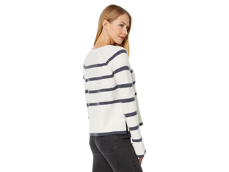 Splendid Mona Sweater (Marshmallow Stripe) Women's Clothing Product Image