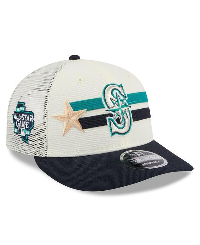 Mens New Era Cream/Navy Seattle Mariners 2024 MLB All-Star Game Workout Meshback Low Profile 9FIFTY Snapback Hat Product Image