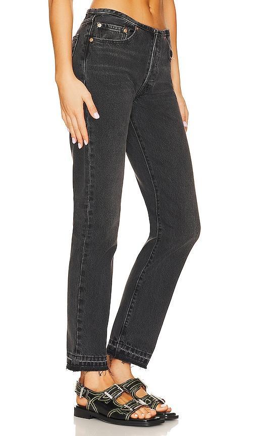 Levis Womens 501 Dark Wash Ankle Jeans - Black Product Image