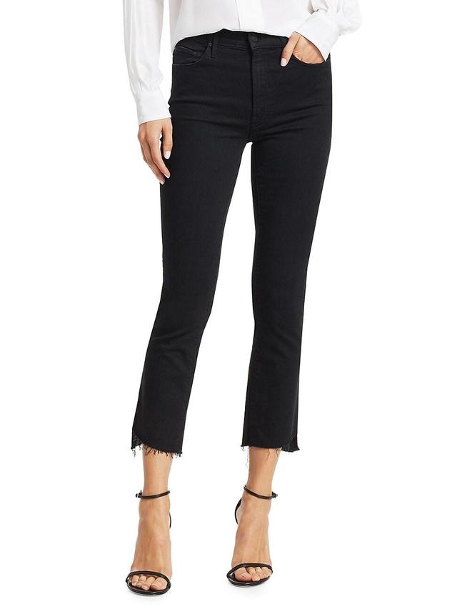 Womens The Insider Mid-Rise Frayed Step-Hem Stretch Crop Jeans Product Image