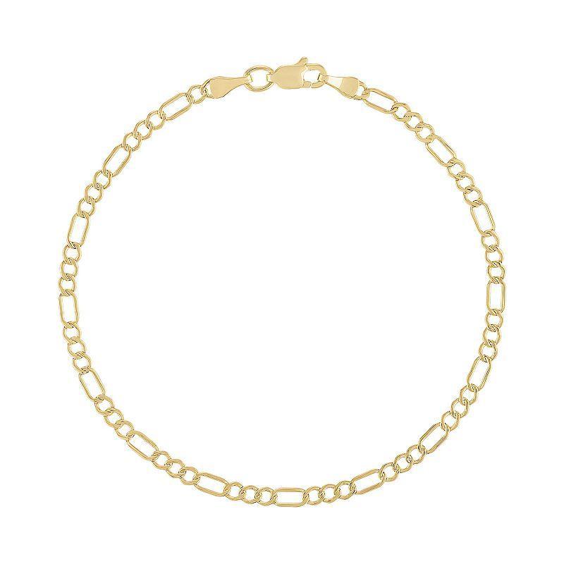 Jordan Blue 14k Gold Figaro Bracelet, Womens Product Image