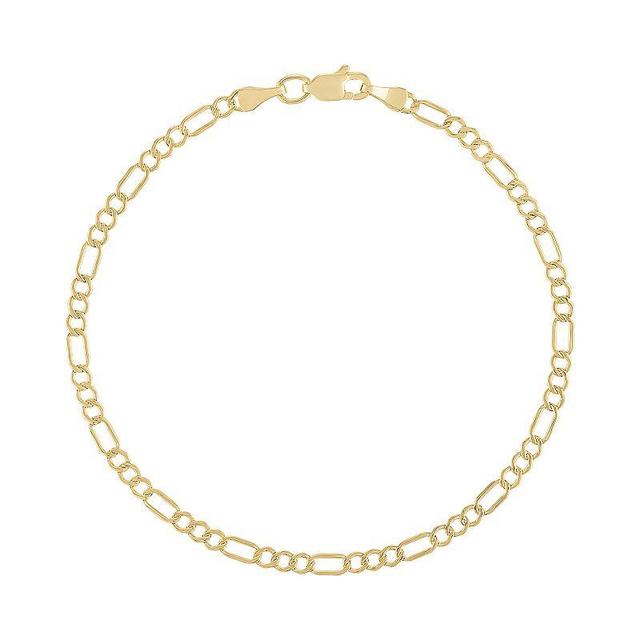 Jordan Blue 14k Gold Figaro Bracelet, Womens Product Image