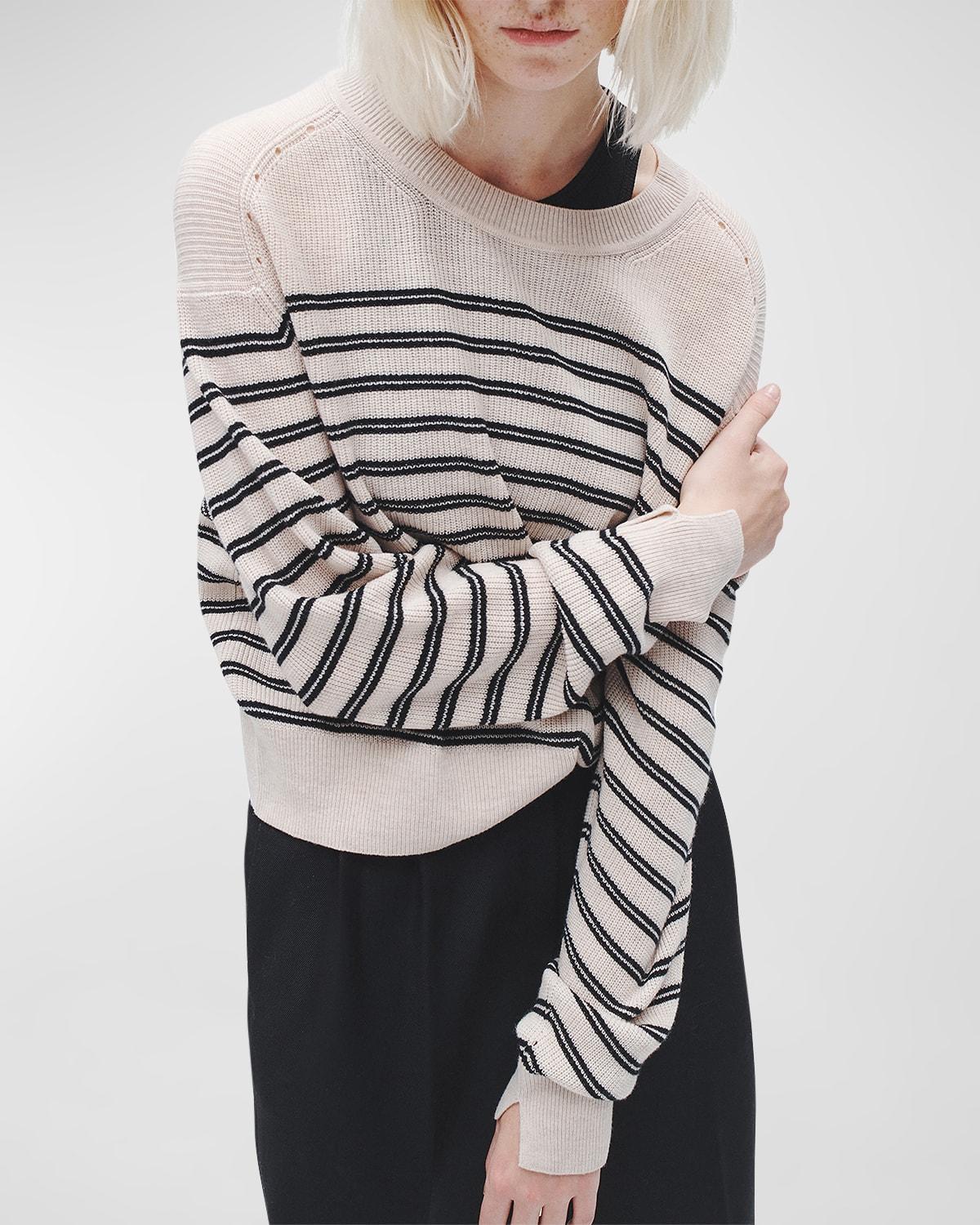 rag & bone Bree Stripe Rib Crewneck Sweater Product Image