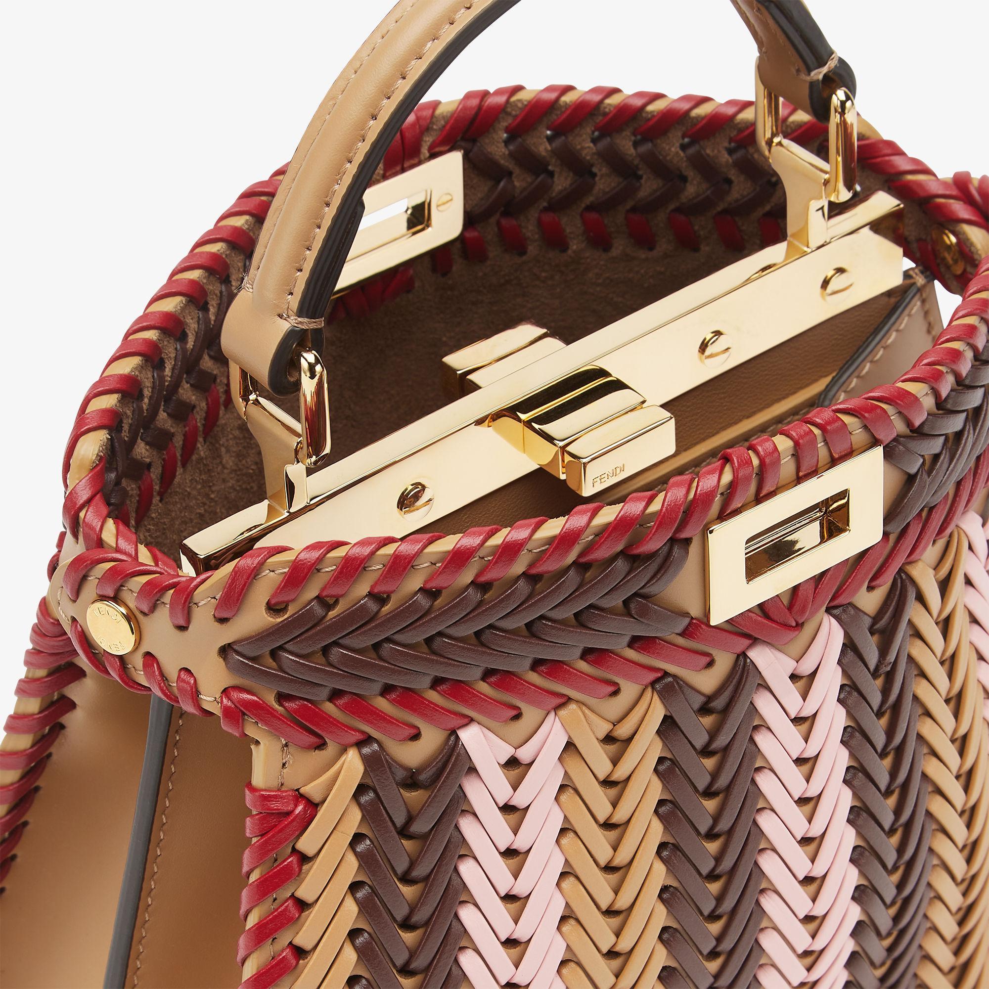 Peekaboo ISeeU PetiteMulticolor interlaced leather bag Product Image