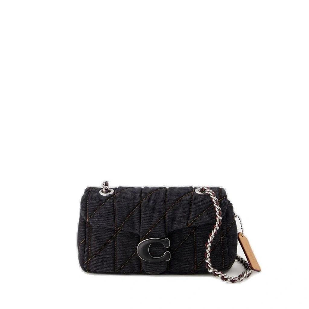 COACH Tabby 20 Logo Plaque Quilted Shoulder Bag In Black Product Image