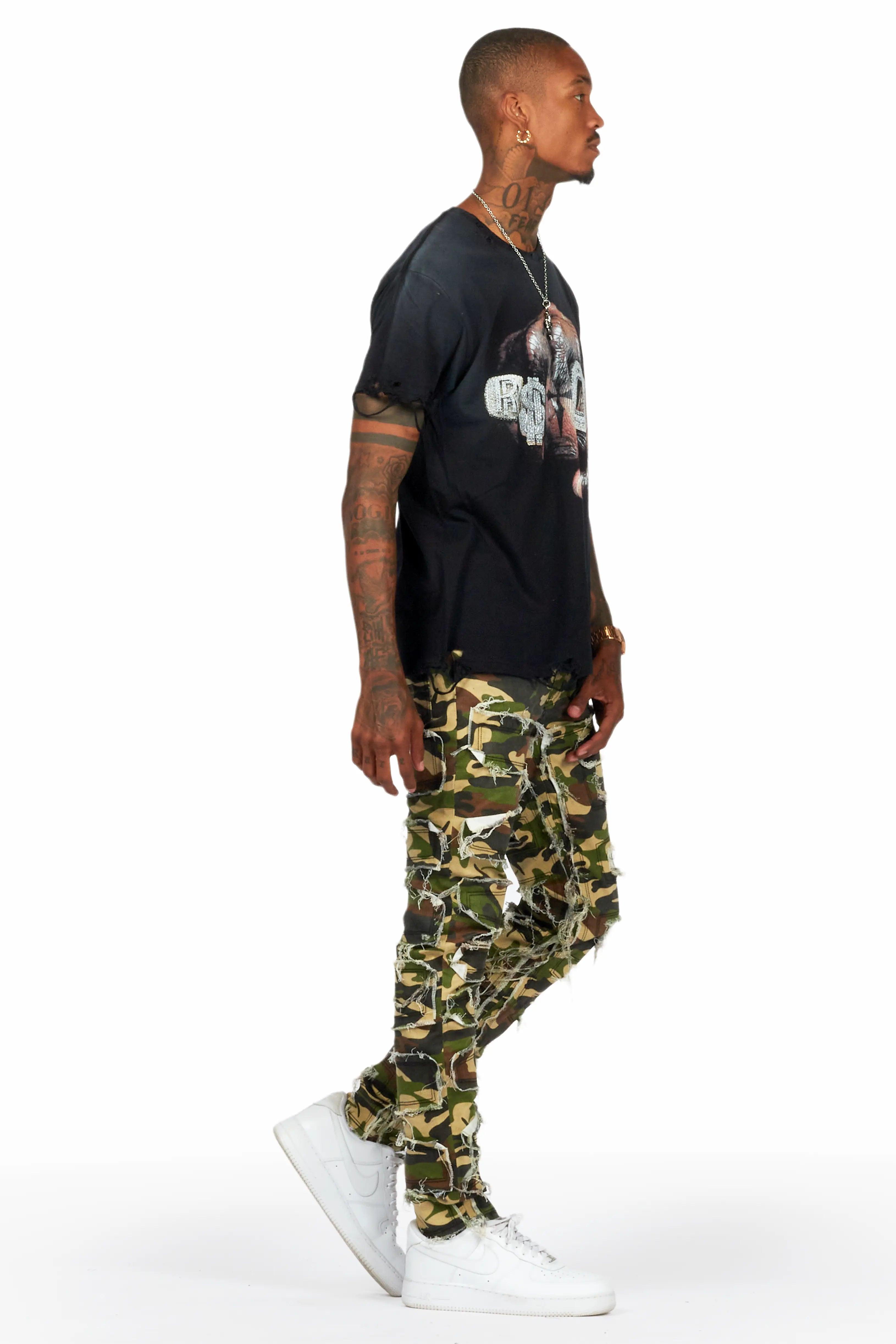 Shake Faded Camo Slim Fit Jean Male Product Image