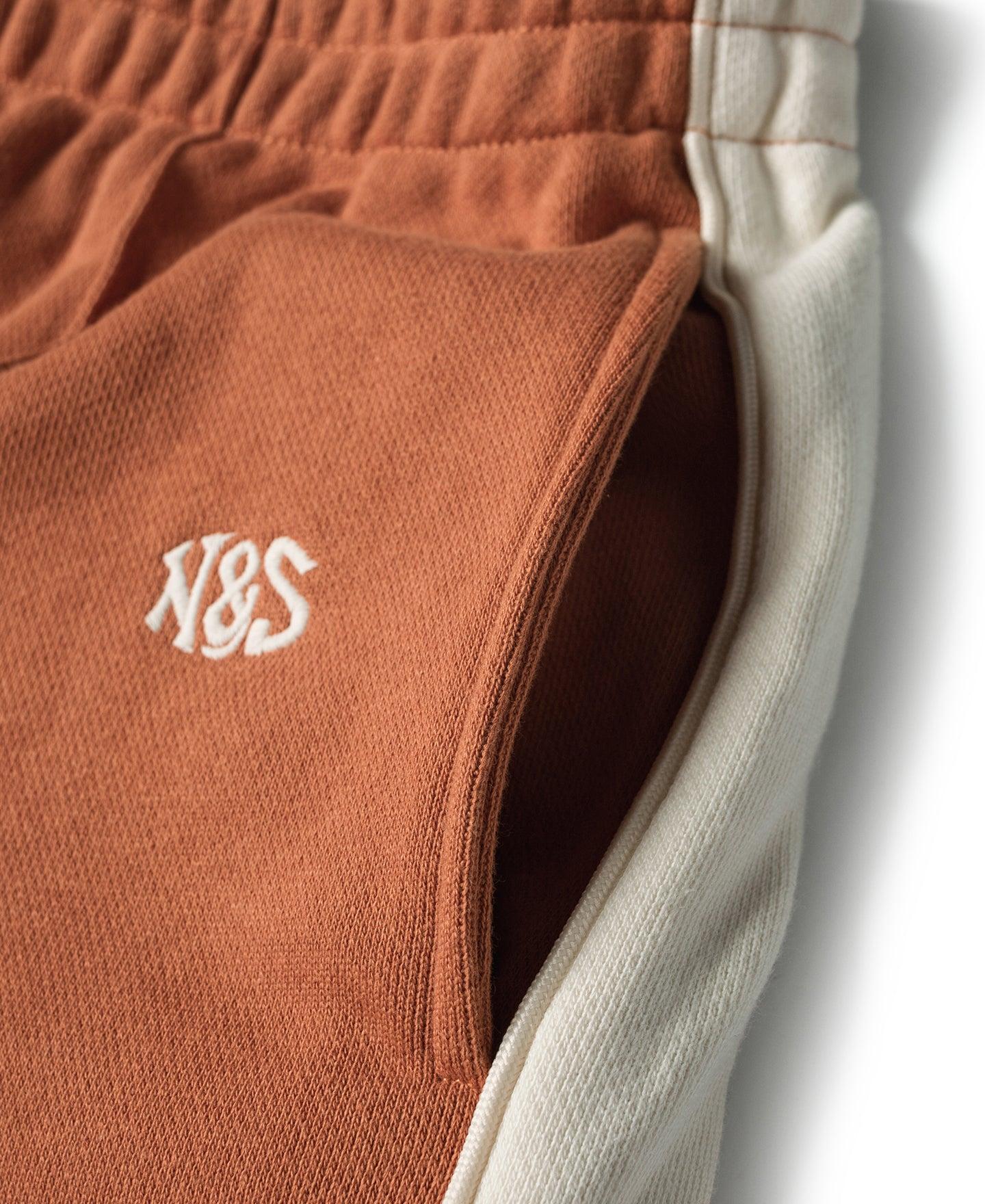 Classic Straight-Leg Striped Logo-Embroidered Cotton-Terry Sweatpants - Orange Product Image