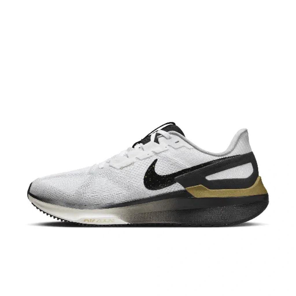 NIKE Men's Structure 25 Road Running Shoes In White/metallic Gold/black Product Image