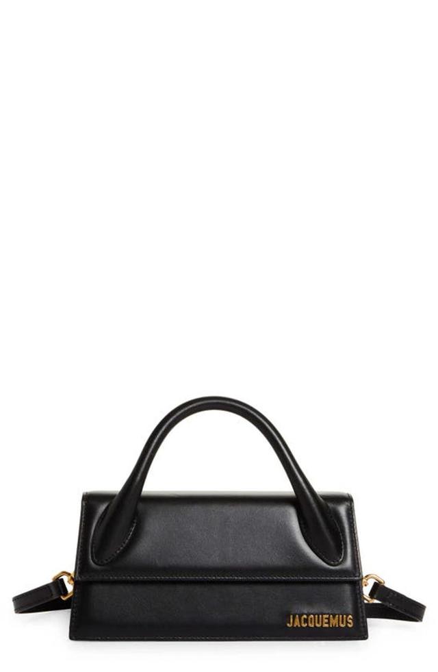 JACQUEMUS Le Chiquito Long Leather Top Handle Bag In Black Product Image