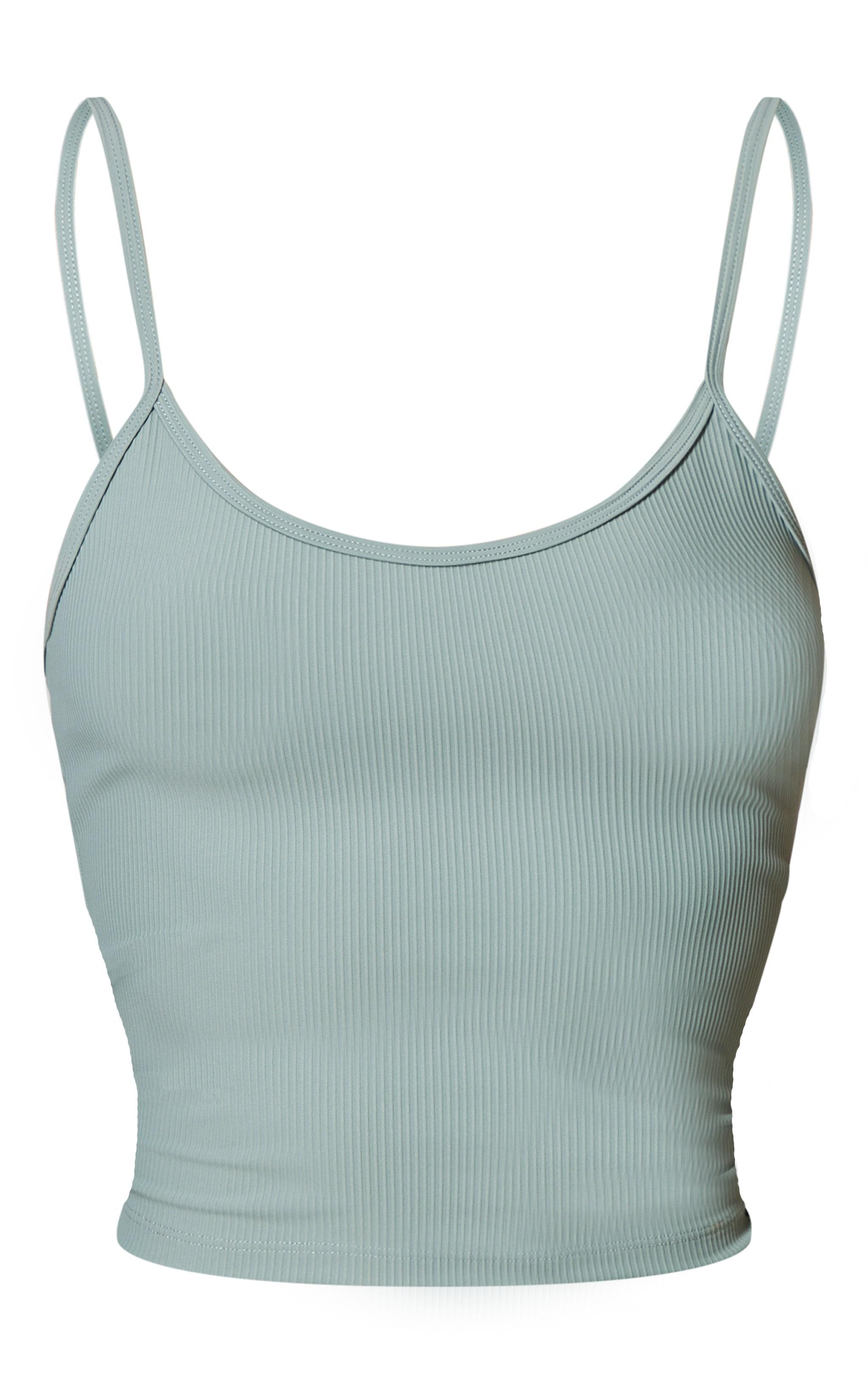 Sea Green Active Rib Strappy Vest Top Product Image