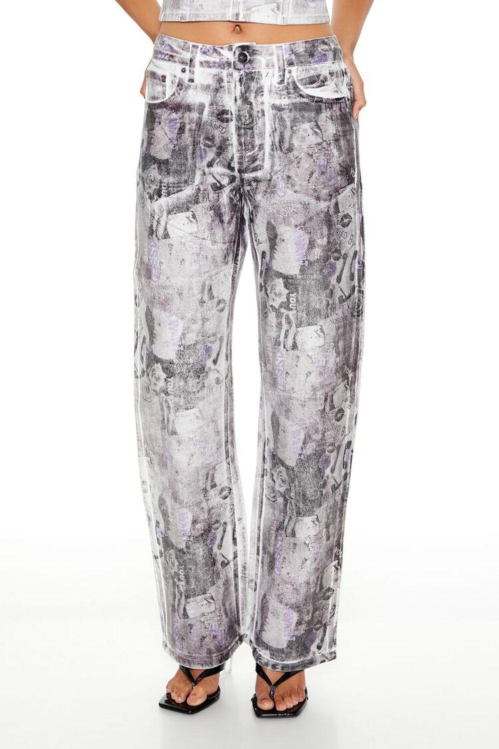 Abstract Print Straight Jeans | Forever 21 Product Image