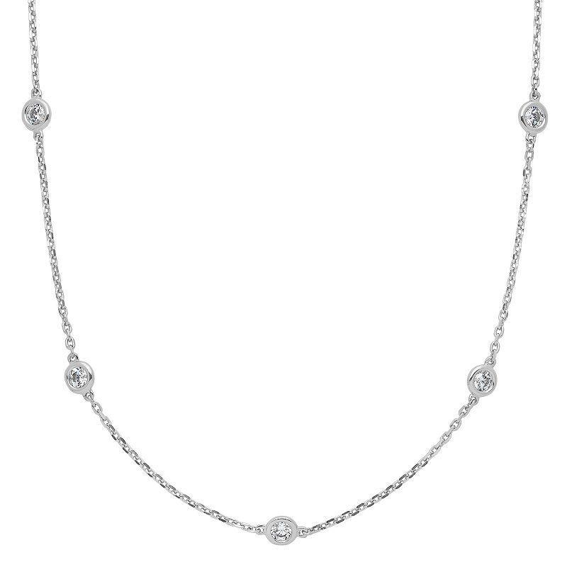 Sophie Miller Sterling Silver Cubic Zirconia Necklace, Womens Product Image