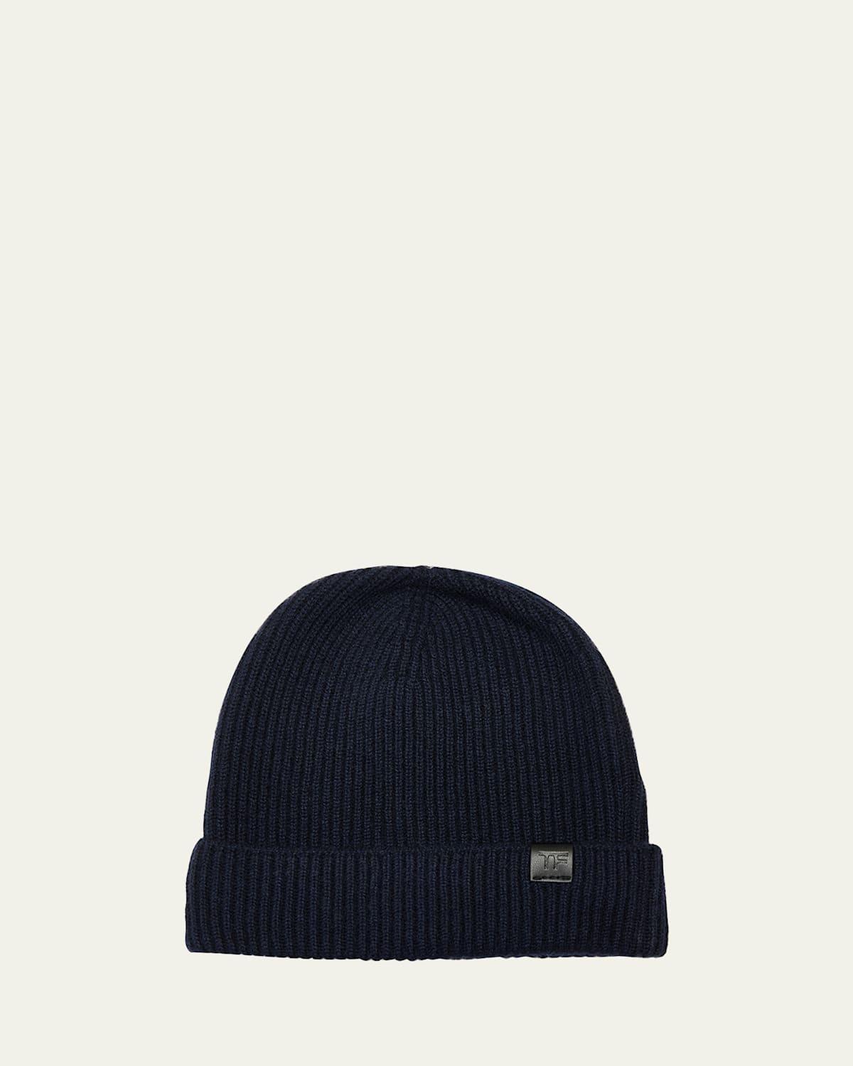 Mens Cashmere Ribbed Beanie Hat product image