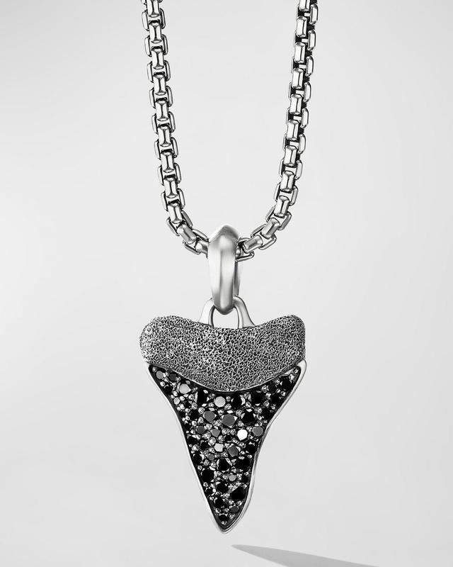 Mens Shark Tooth Amulet with Pav Black Diamonds Product Image