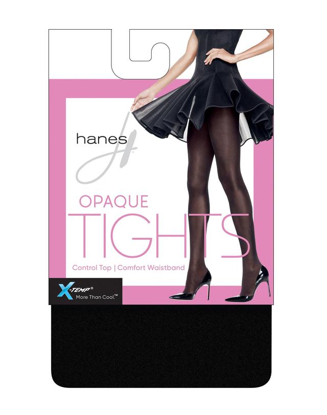 Hanes X-Temp Opaque Control Top Tights Black TL Womens Product Image