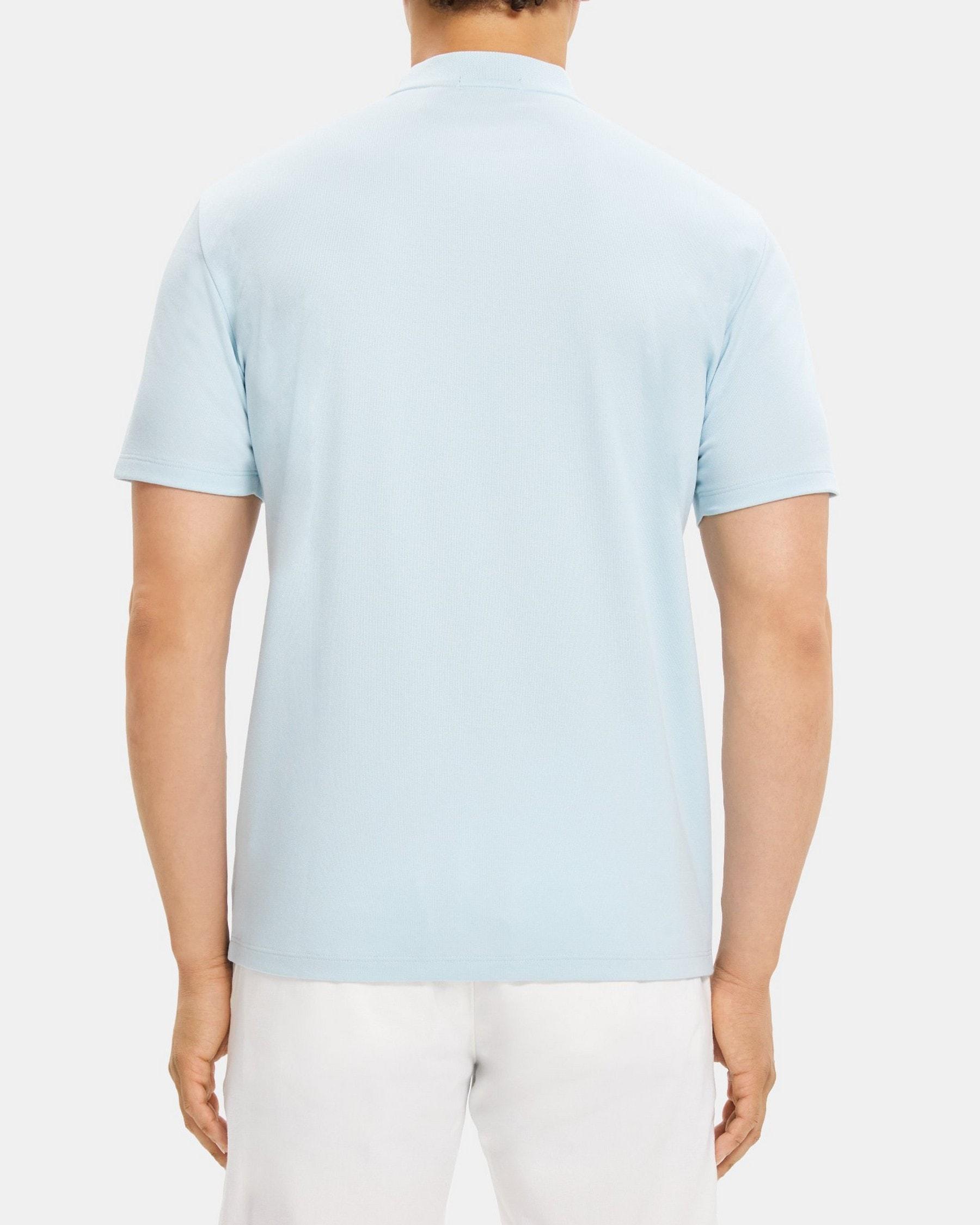 Short-Sleeve Henley Tee in Piqué Cotton Product Image