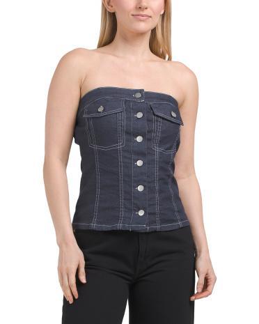 Strapless Denim Top for Women Product Image