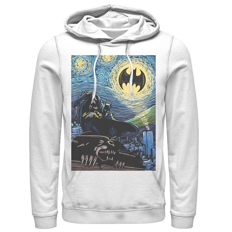 Mens DC Comics Batman The Dark Knight Starry Night Style Poster Hoodie Product Image