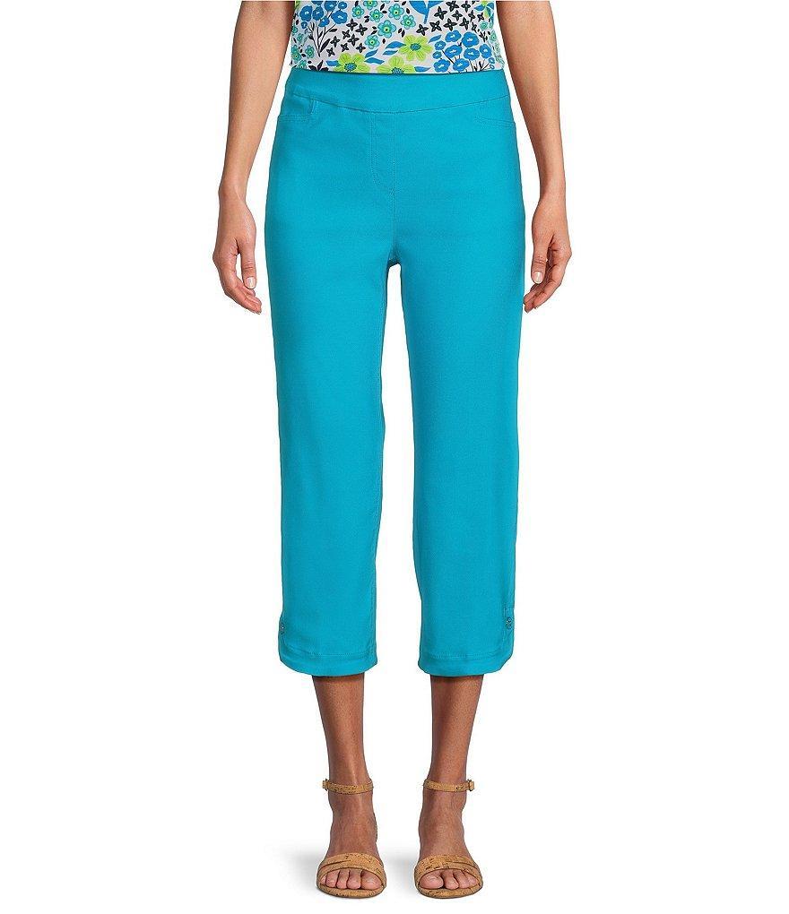 Multiples Stretch Twill Wide Waistband Straight-Leg Pull-On Capri Pants product image