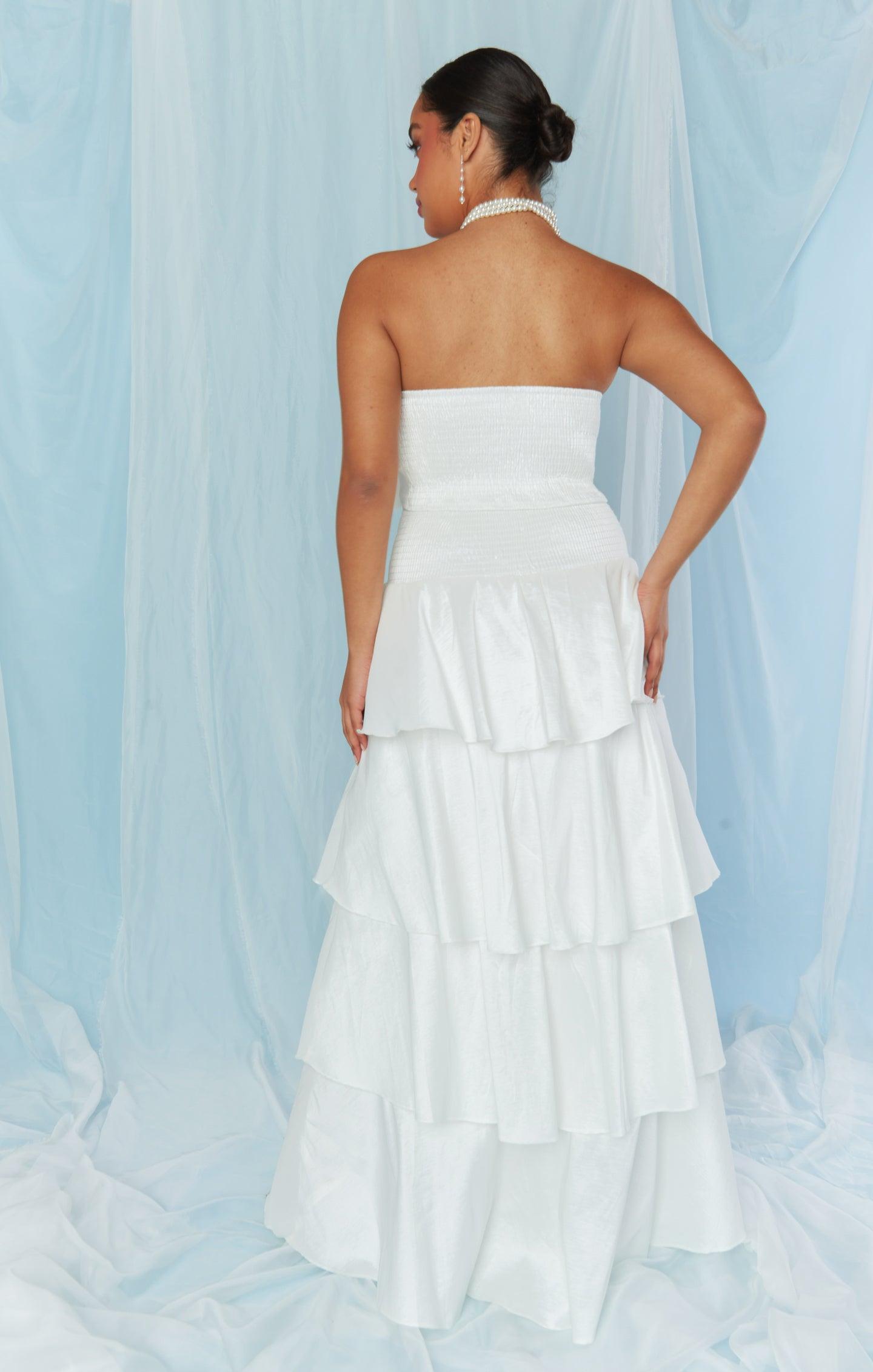 Big Bow Top ~ White Taffeta Product Image