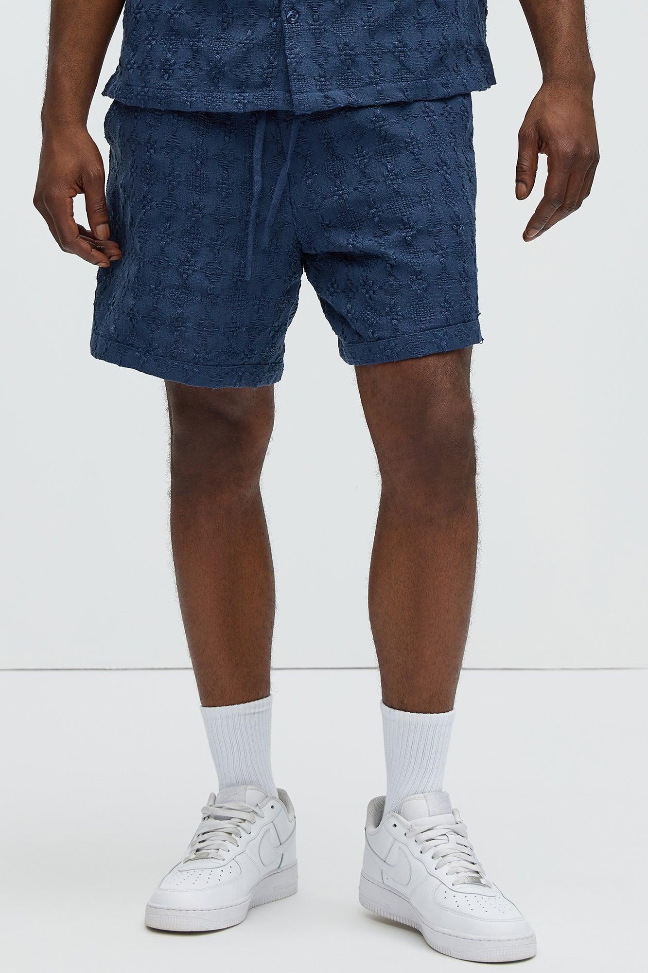 Mav Textured Shorts - Navy Product Image