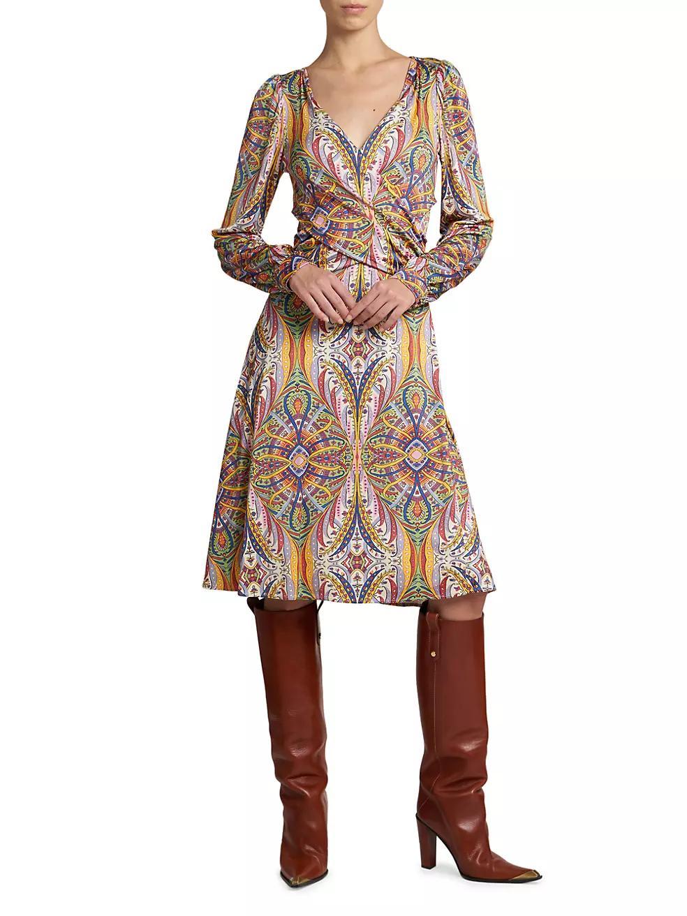 Kaleidoscope Paisley Midi-Dress Product Image