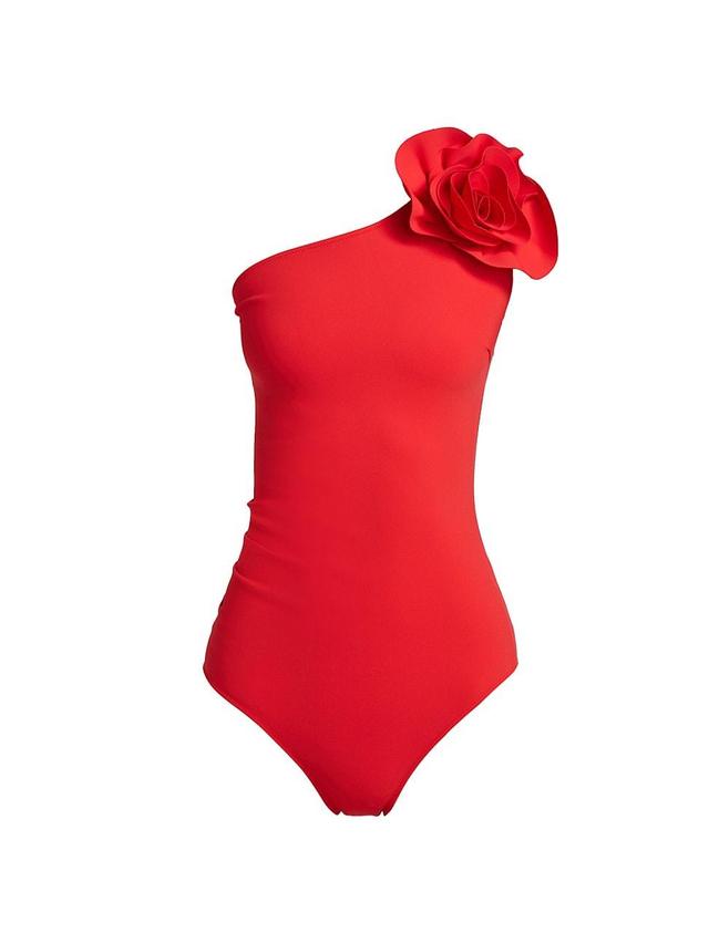 Womens Ghita Rosette One-Shoulder One-Piece Swimsuit Product Image