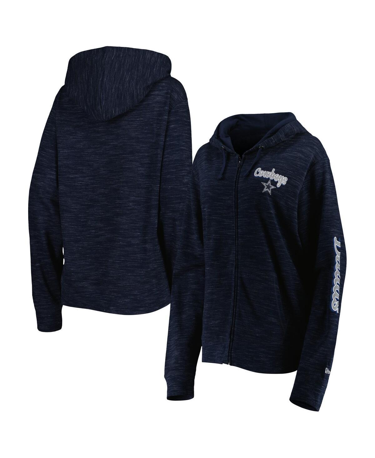 Womens New Era Navy Dallas Cowboys Reverse Full-Zip Hoodie Product Image