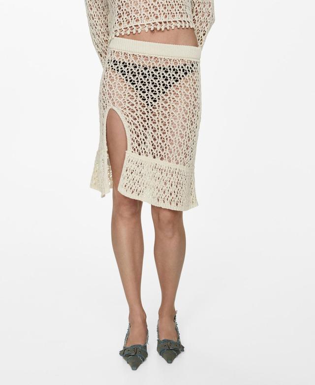 Mango Womens Opening Detail Crochet Skirt Product Image