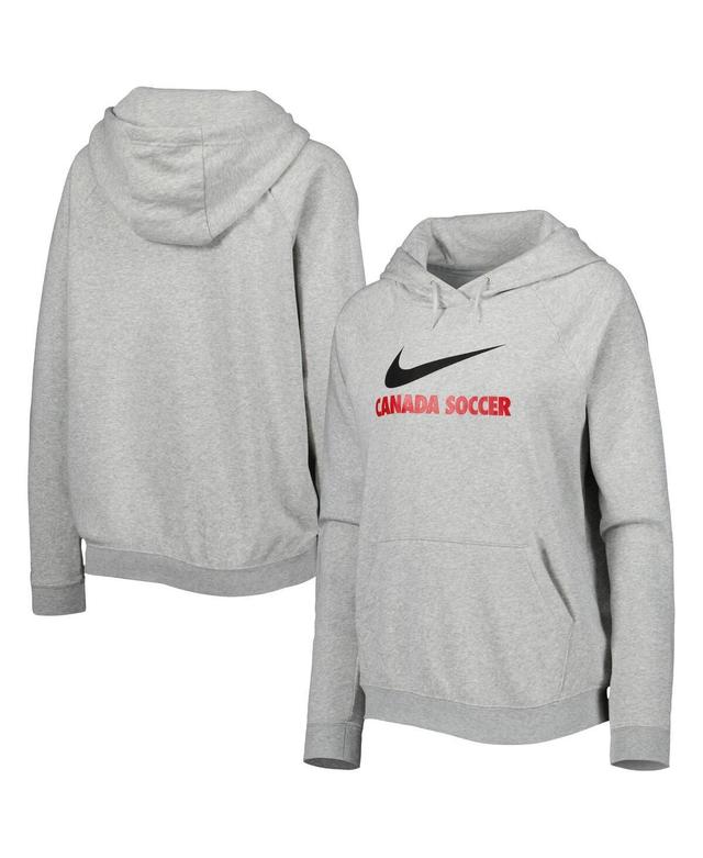 Womens Nike Heather Gray Canada Soccer Lockup Varsity Fleece Raglan Pullover Hoodie Product Image