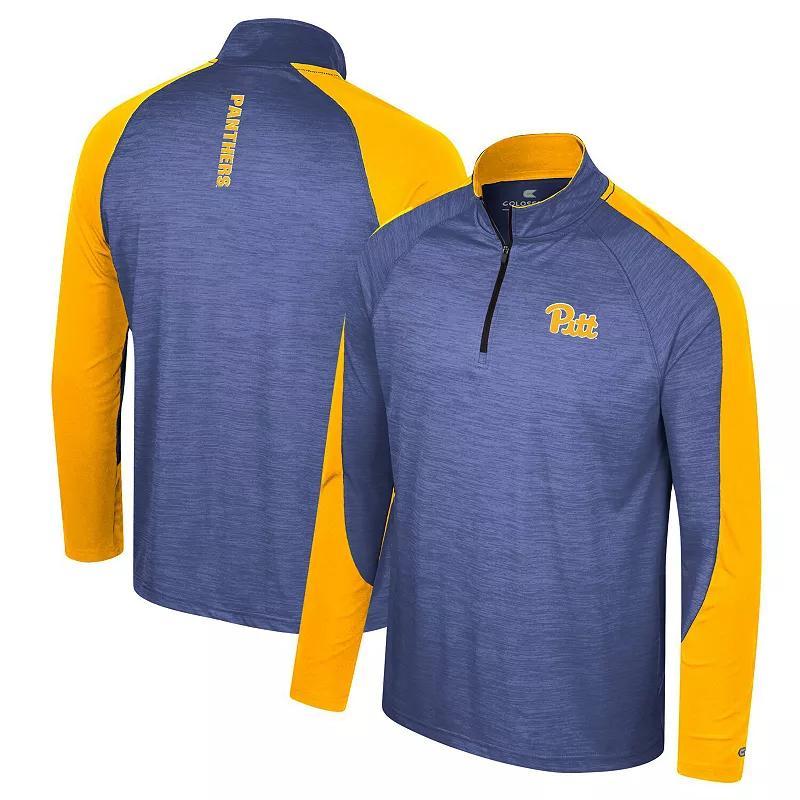 Mens Colosseum Royal Pitt Panthers Langmore Raglan Quarter-Zip Top Product Image