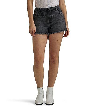 Wrangler High Rise Frayed Hem Vintage Shorts Product Image