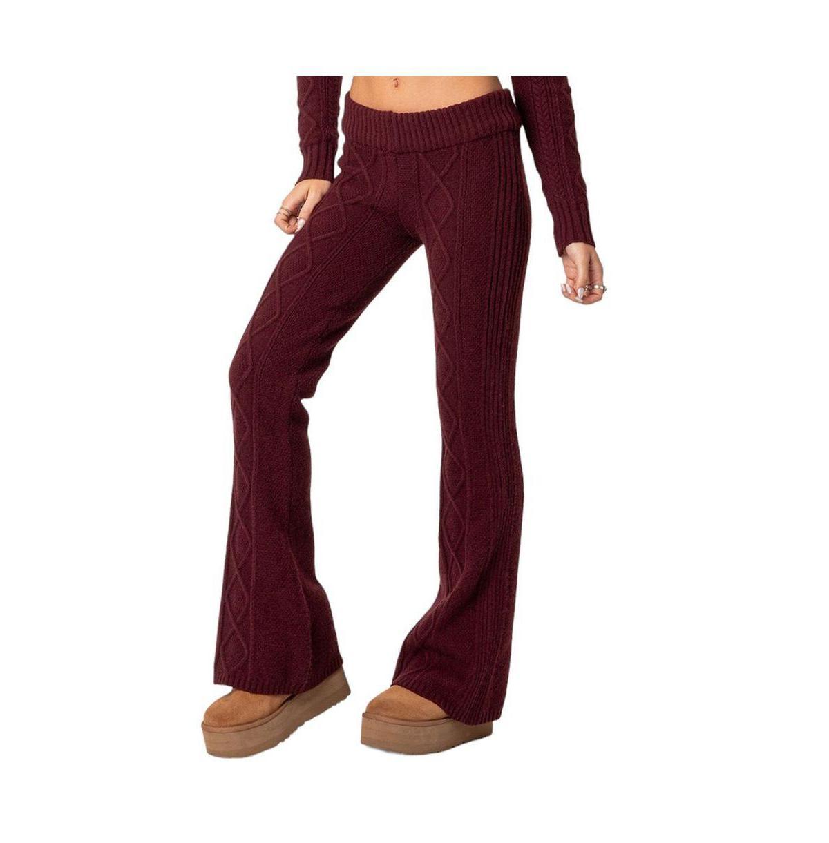 Womens Ray cable knit flared pants Product Image