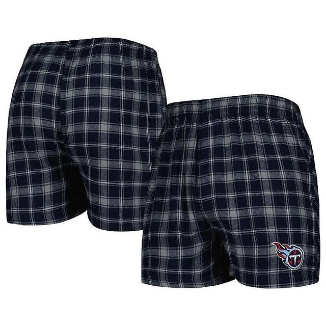 Mens Concepts Sport /Gray Tennessee Titans Ledger Flannel Boxers Blue Product Image