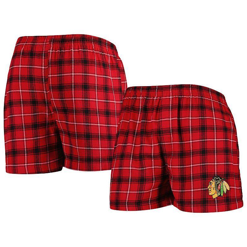 Mens Concepts Sport /Black Chicago Blackhawks Ledger Flannel Boxers Product Image