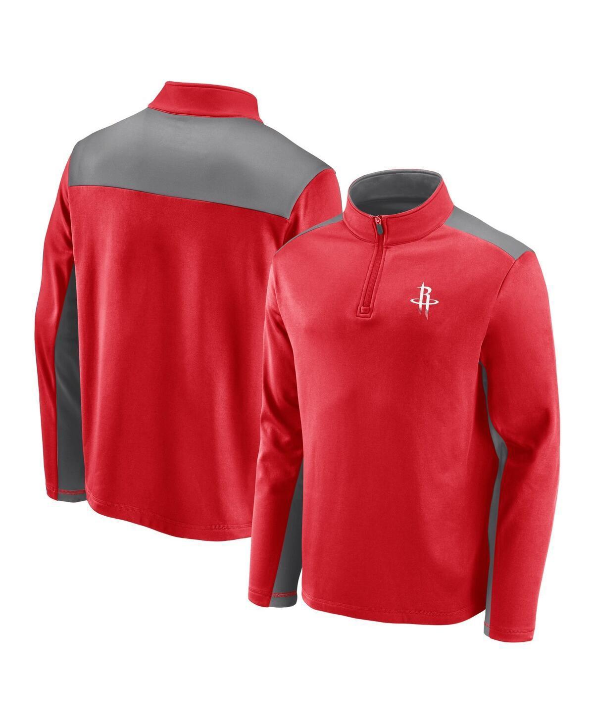 Mens Red Houston Rockets Primary Logo Fleece Quarter-Zip Jacket - Red Product Image