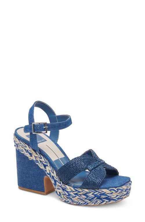 Dolce Vita Cale Woven Raffia Platform Sandal Product Image